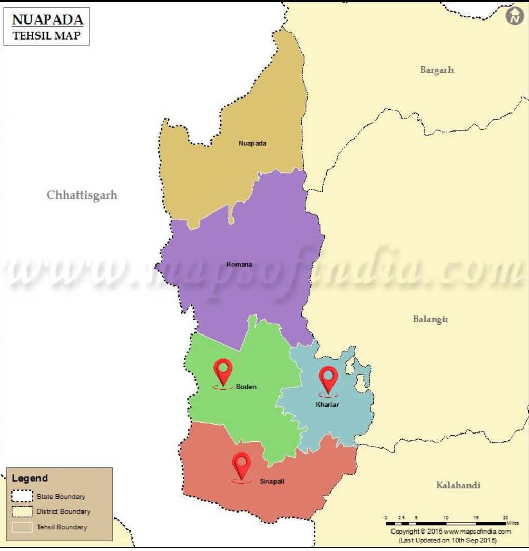 Nuapada tehsil map showing water & livelihood security areas